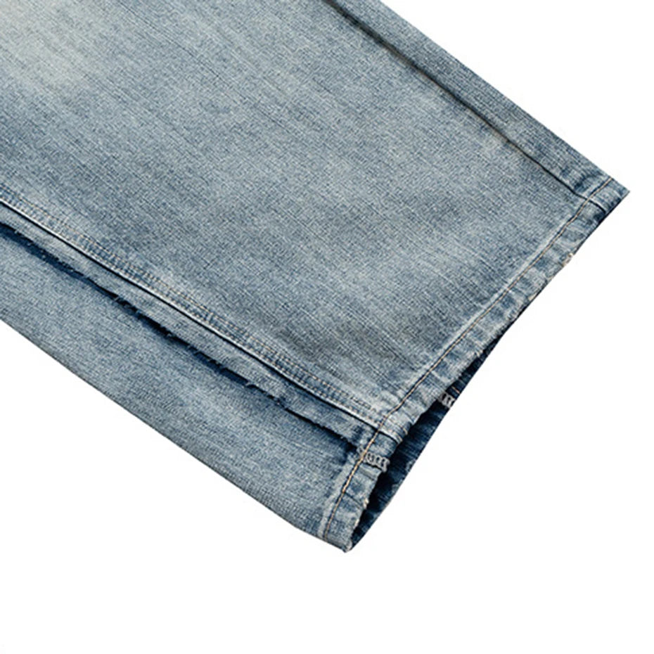 Double Vintage Blue Denim Baggy Jeans — fit shot