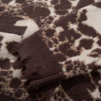 Goth Skull Car Graphic Knit Oversized Sweater — fabric close-up