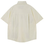 Funny Vintage Cat Embroidered Oversized Shirt — front view