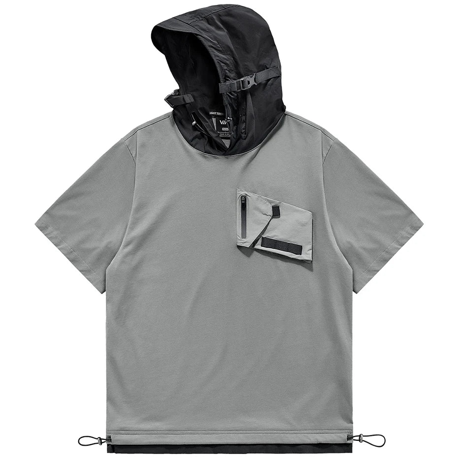 Techwear Hooded Oversized T-Shirt — styling shot