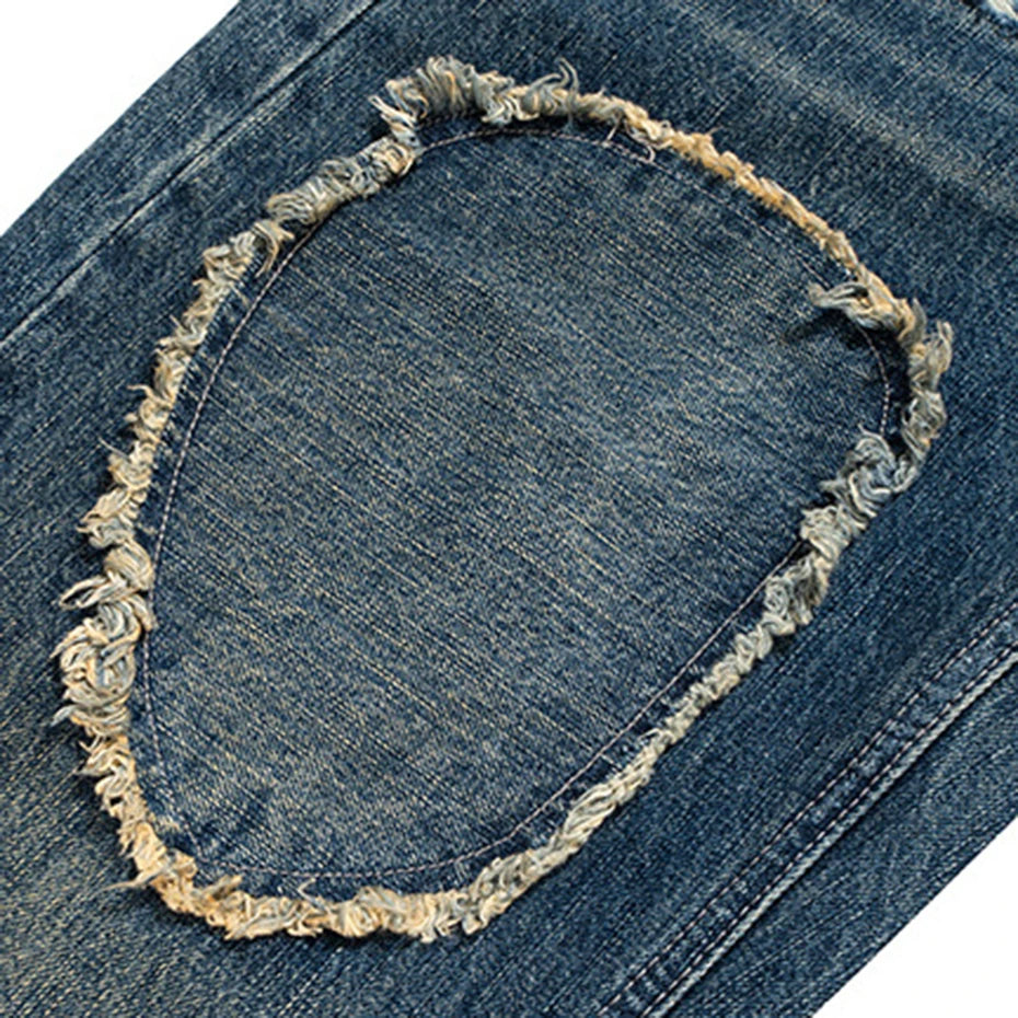 Vintage Ripped Denim Baggy Jeans — fit shot
