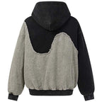 Vintage Patchwork Loose Hoodie — front view