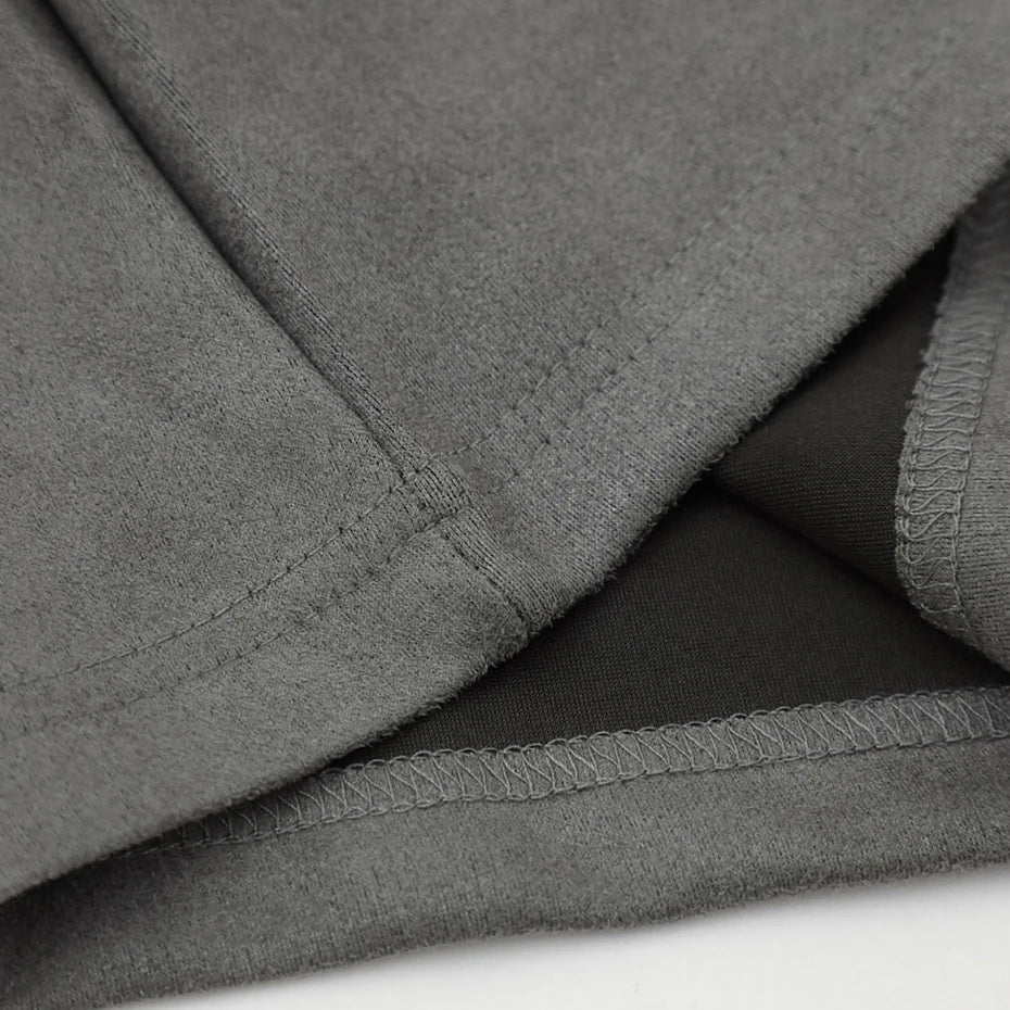 Vintage Striped Suede Oversized T-Shirt — fabric close-up