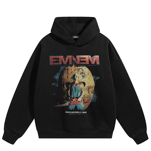 Hooded Vintage Graphic Hoodie — fabric close-up