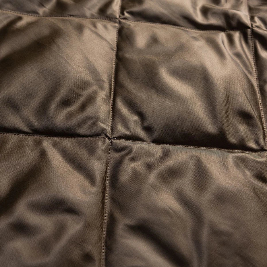White Padded Oversized Puffer Jacket — fabric close-up