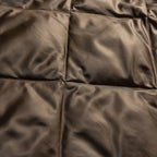 White Padded Oversized Puffer Jacket — fabric close-up