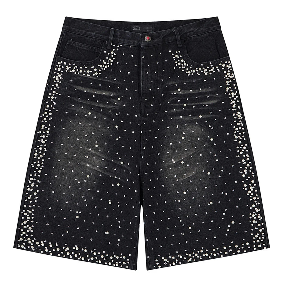 Y2K Vintage Loose Denim Shorts — styling shot