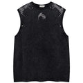 Y2K Embroidered Oversized Vest — back view