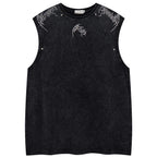 Y2K Embroidered Oversized Vest — back view