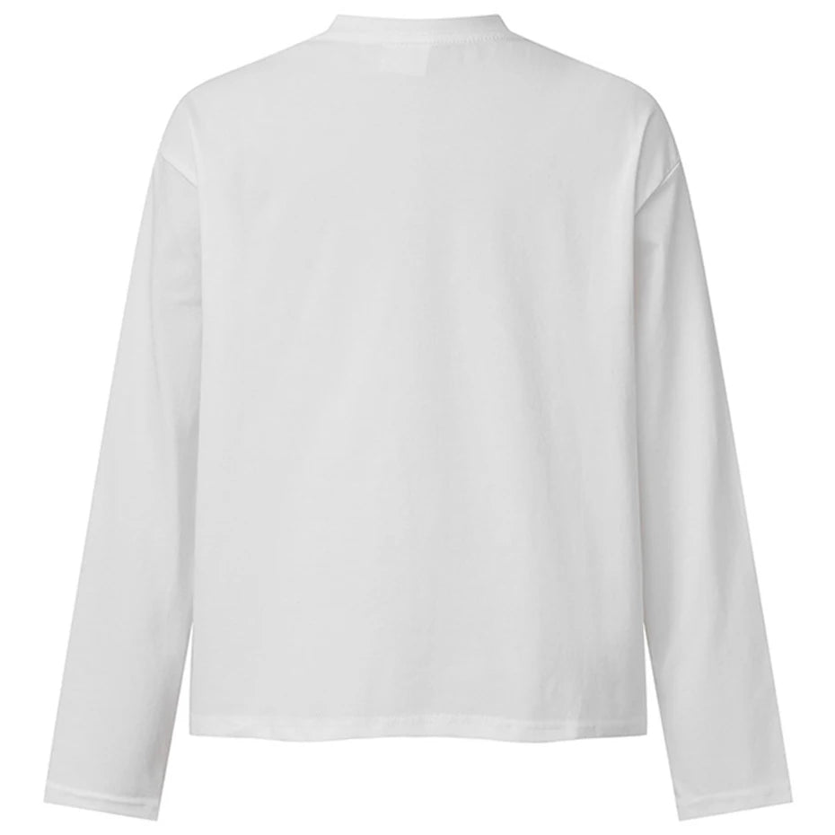 Y2K Flower Graphic Oversized Long Sleeve Tee — detail shot