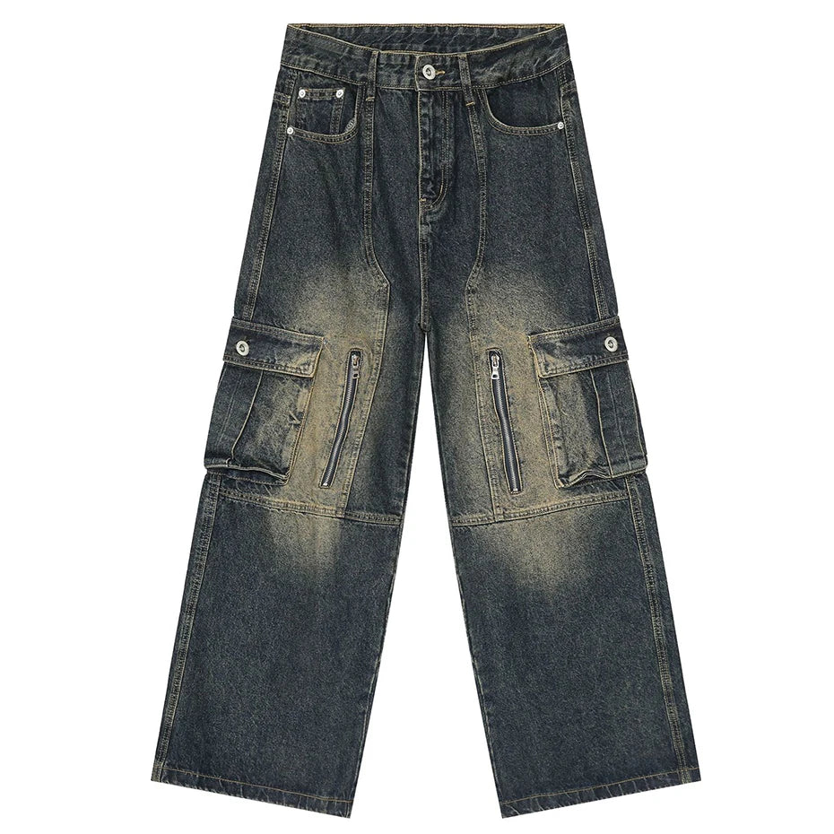 Vintage Blue Denim Baggy Jeans — styling shot