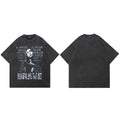 Letters Retro Black Washed T-Shirt — side view