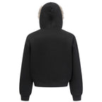 Collar Fur Oversized Jacket — front view