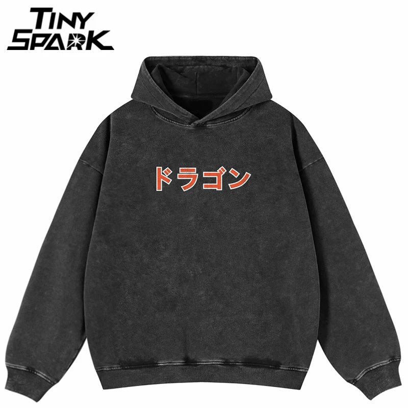 Retro Black Skull Graphic Hoodie — fit shot