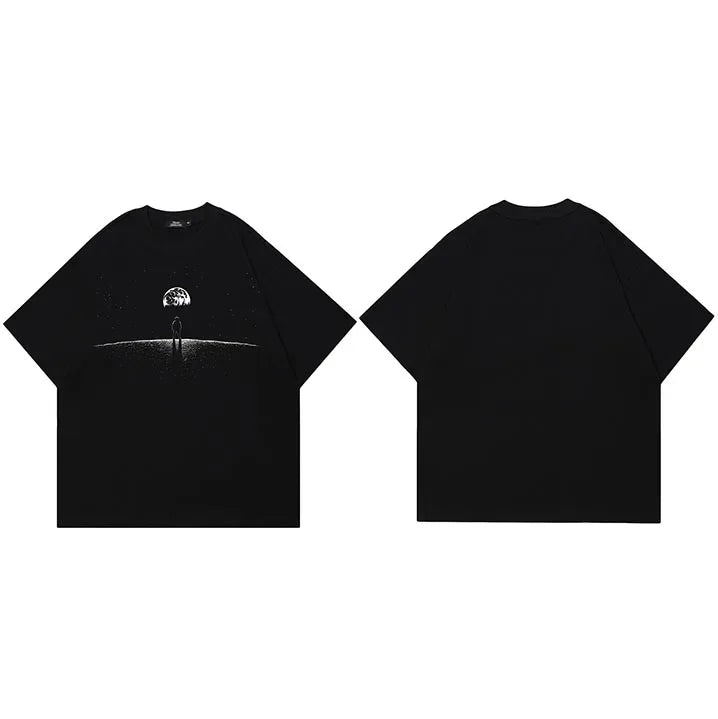 Black Astronaut Graphic T-Shirt — side view
