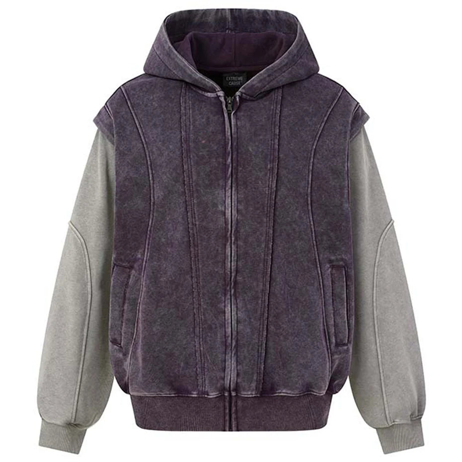 Y2K Vintage Patchwork Oversized Jacket — back view