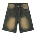 Vintage Blue Loose Denim Shorts — front view