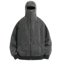 Vintage Mask Zip Oversized Coat — styling shot