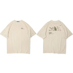 Funny Kanji Cat Print T-Shirt — fit shot