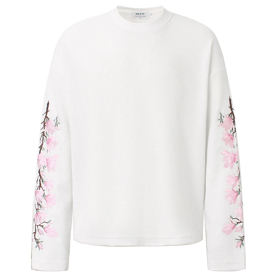 Y2K Flower Embroidered Oversized T-Shirt — back view