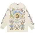 Retro Beige Cross Graphic T-Shirt — styling shot