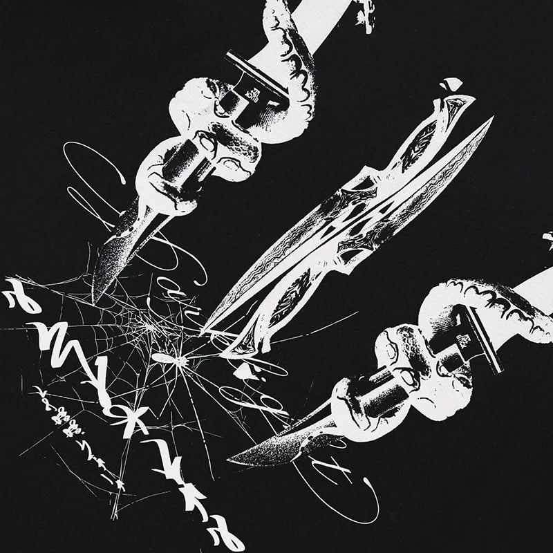 Cotton Black Graphic Hoodie — front view