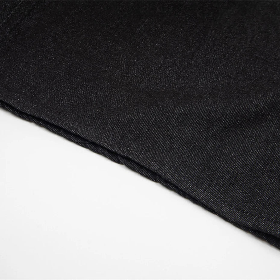 Y2K Wide Leg Denim Shorts — fit shot