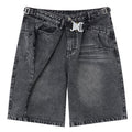 Tactical Y2K Loose Denim Shorts — back view