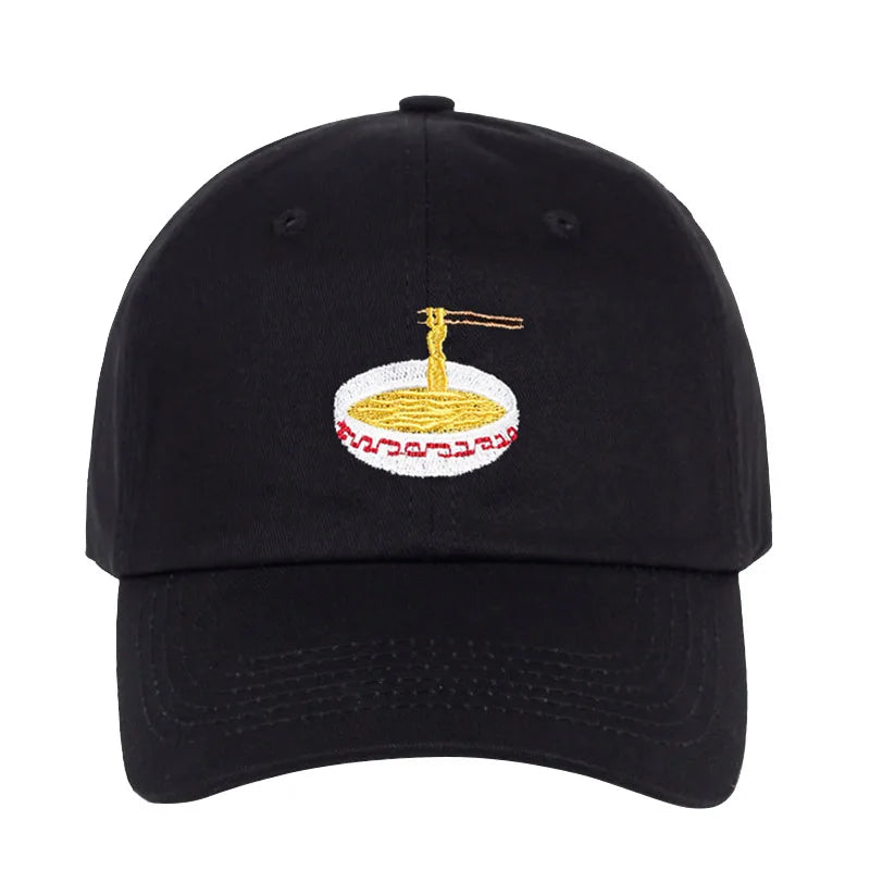 Black Embroidered Hat — detail shot