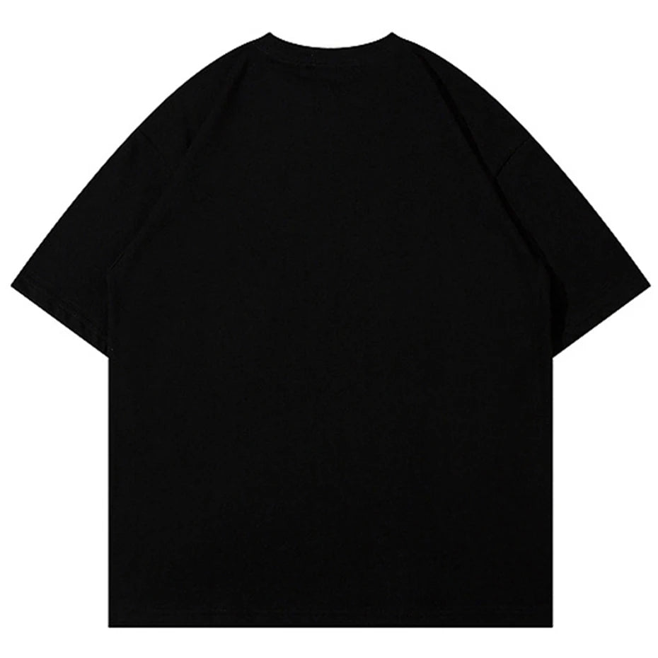 Y2K Star Spliced Oversized T-Shirt — front view