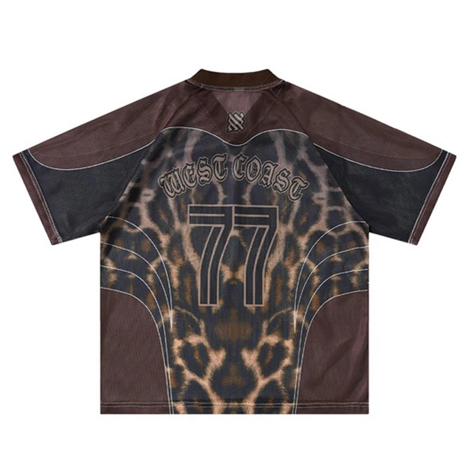 Y2K Vintage Leopard Oversized T-Shirt — front view