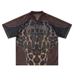 Y2K Vintage Leopard Oversized T-Shirt — front view