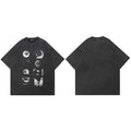 Black Eyes Graphic Oversized T-Shirt — fabric close-up