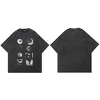Black Eyes Graphic Oversized T-Shirt — fabric close-up