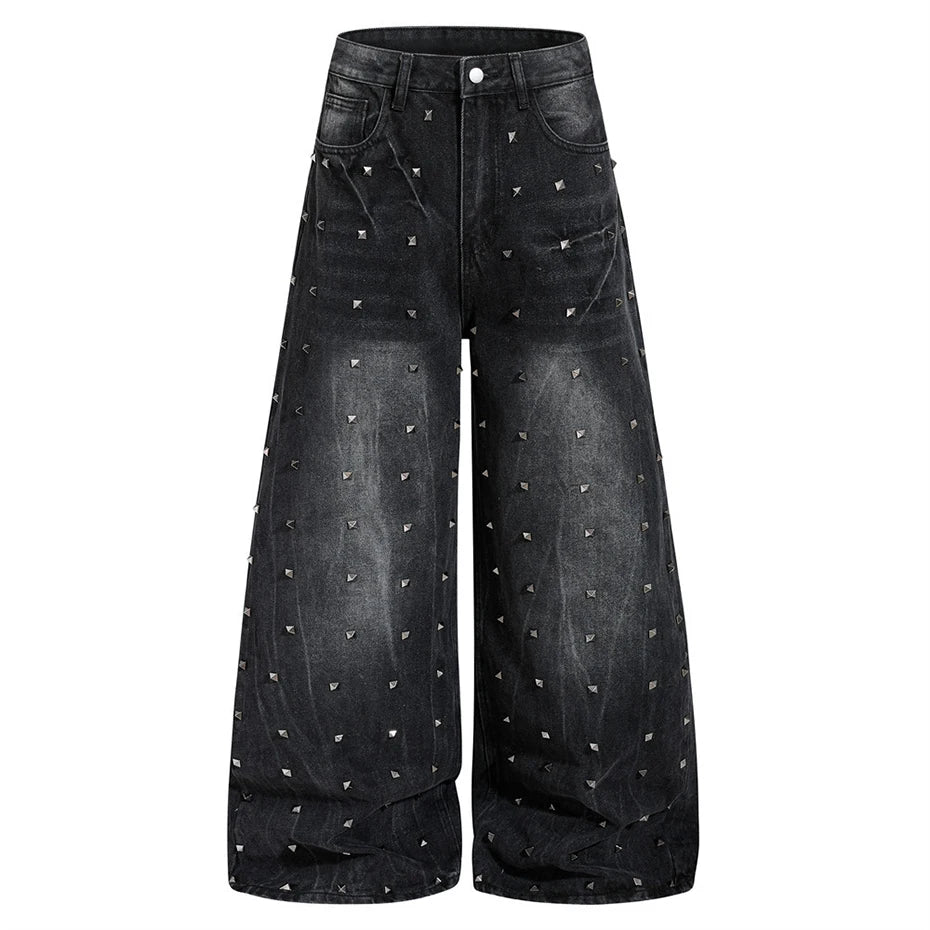 Punk Denim Baggy Jeans — fabric close-up