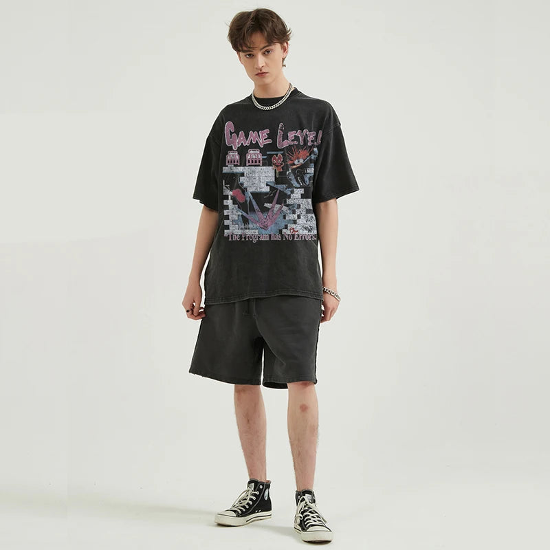 Vintage Black Washed T-Shirt — front view