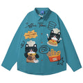 Cats Spliced Oversized Shirt — styling shot