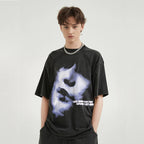 Graphic Retro Black Washed T-Shirt — front view