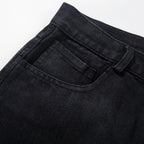 Loose Vintage Black Denim Baggy Jeans — detail shot