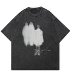 Y2K Black Shadow Washed T-Shirt — front view