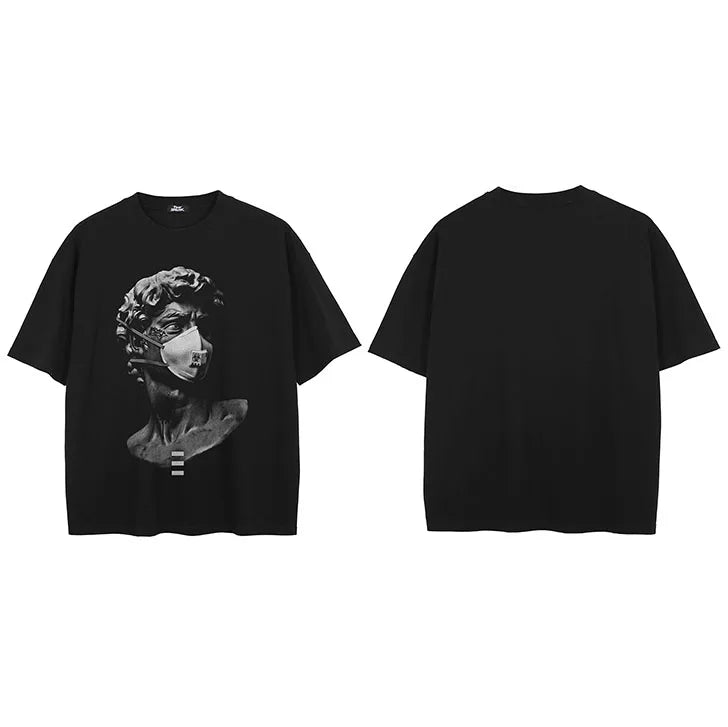 Mask Black Faded T-Shirt — fit shot