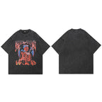 Black Skull Skeleton Washed T-Shirt — fit shot