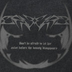 Retro Black Angel Wings Washed T-Shirt — detail shot