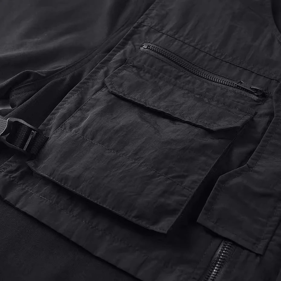 Techwear Car Patchwork Vest — back view