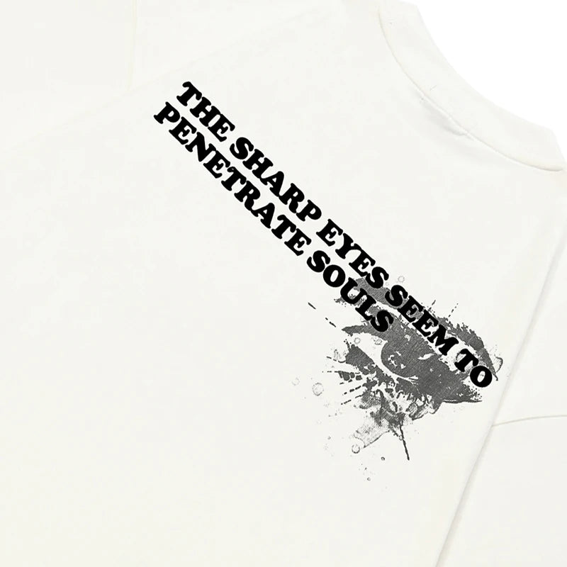 White Eyes Print T-Shirt — back view