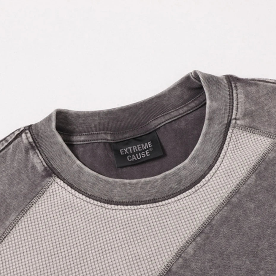 Y2K Vintage Color Block Oversized T-Shirt — fit shot
