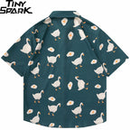 Duck Egg Graphic Hawaiian Shirt — back view