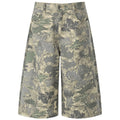 Camouflage Loose Denim Shorts — styling shot