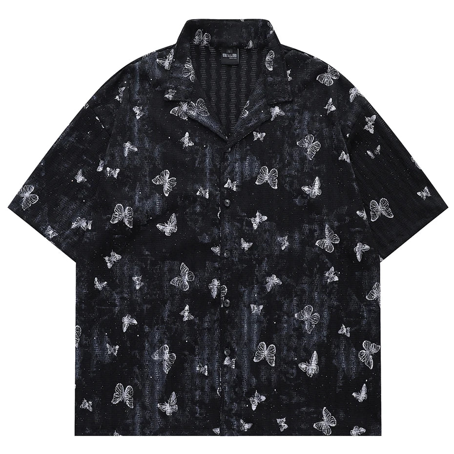 Vintage Butterfly Graphic Loose Shirt — back view