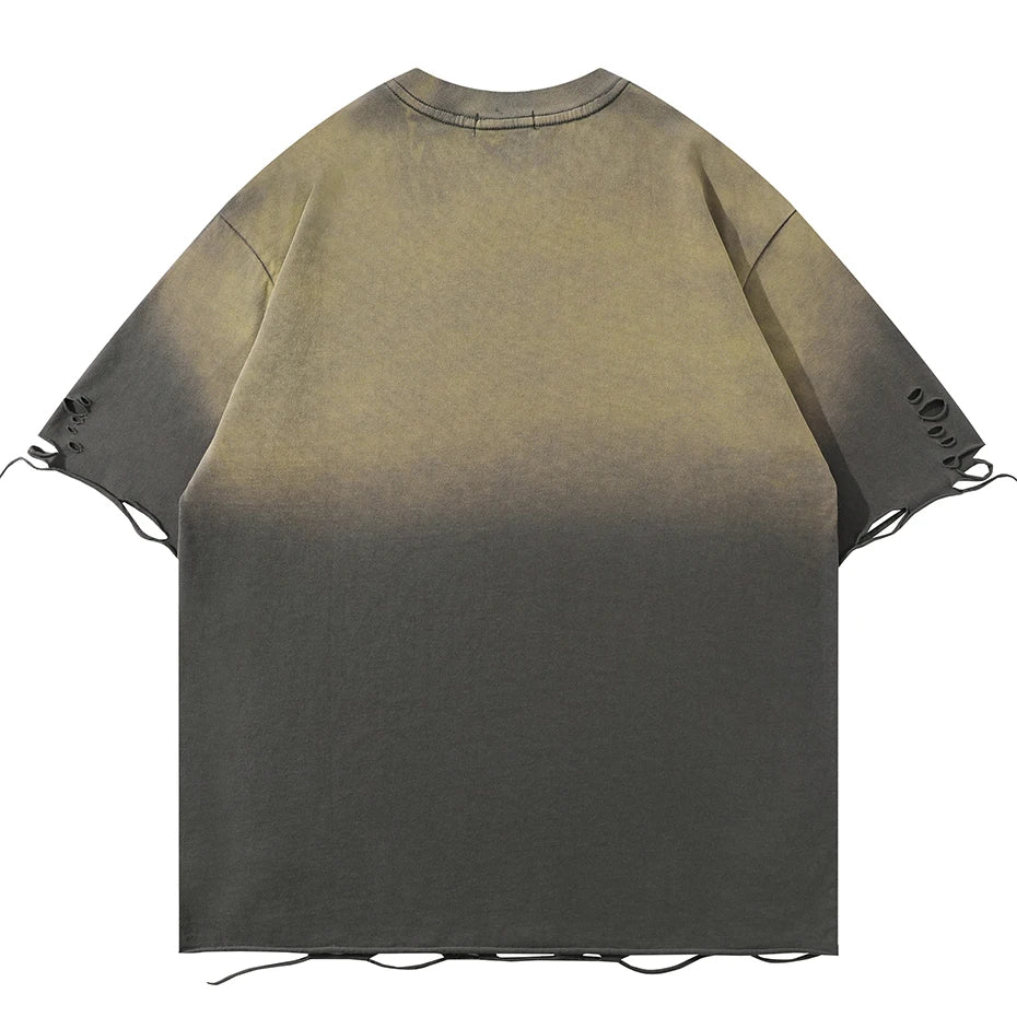 Vintage Star Distressed Loose T-Shirt — detail shot